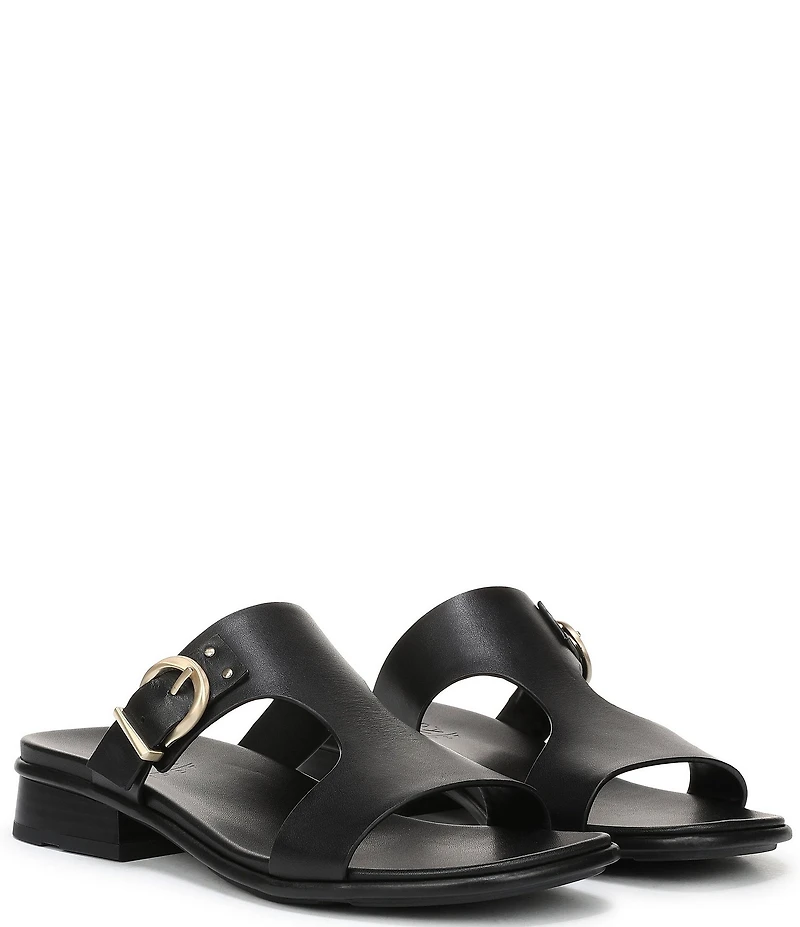 Naturalizer Beach Leather T-Strap Slide Sandals