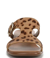 Naturalizer Beach Leopard Print Buckle Hardware T-Strap Sandals