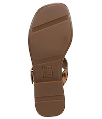 Naturalizer Beach Leopard Print Buckle Hardware T-Strap Sandals