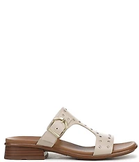 Naturalizer Beach Studded Leather T-Strap Slide Sandals