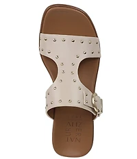 Naturalizer Beach Studded Leather T-Strap Slide Sandals