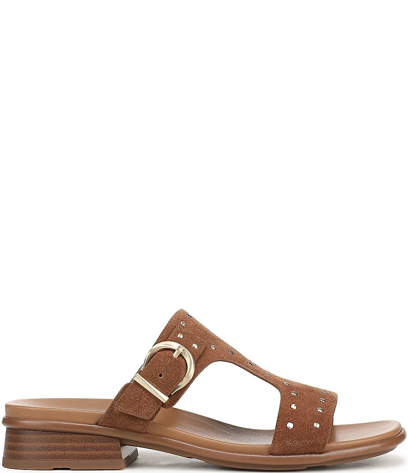 Naturalizer Beach Studded Suede T-Strap Slide Sandals