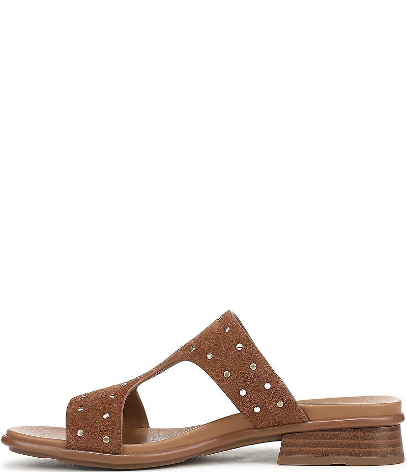 Naturalizer Beach Studded Suede T-Strap Slide Sandals