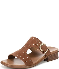 Naturalizer Beach Studded Suede T-Strap Slide Sandals