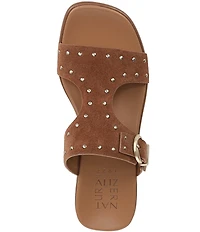 Naturalizer Beach Studded Suede T-Strap Slide Sandals