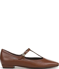 Naturalizer Bella Leather Square Toe T-Strap Mary Jane Flats