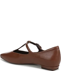Naturalizer Bella Leather Square Toe T-Strap Mary Jane Flats