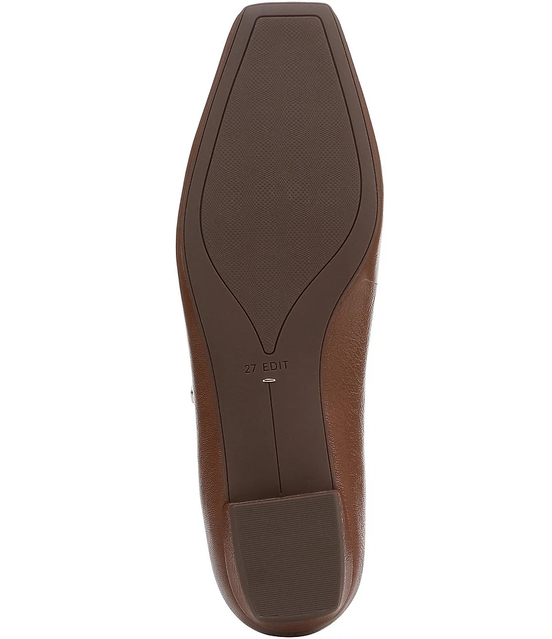 Naturalizer Bella Leather Square Toe T-Strap Mary Jane Flats