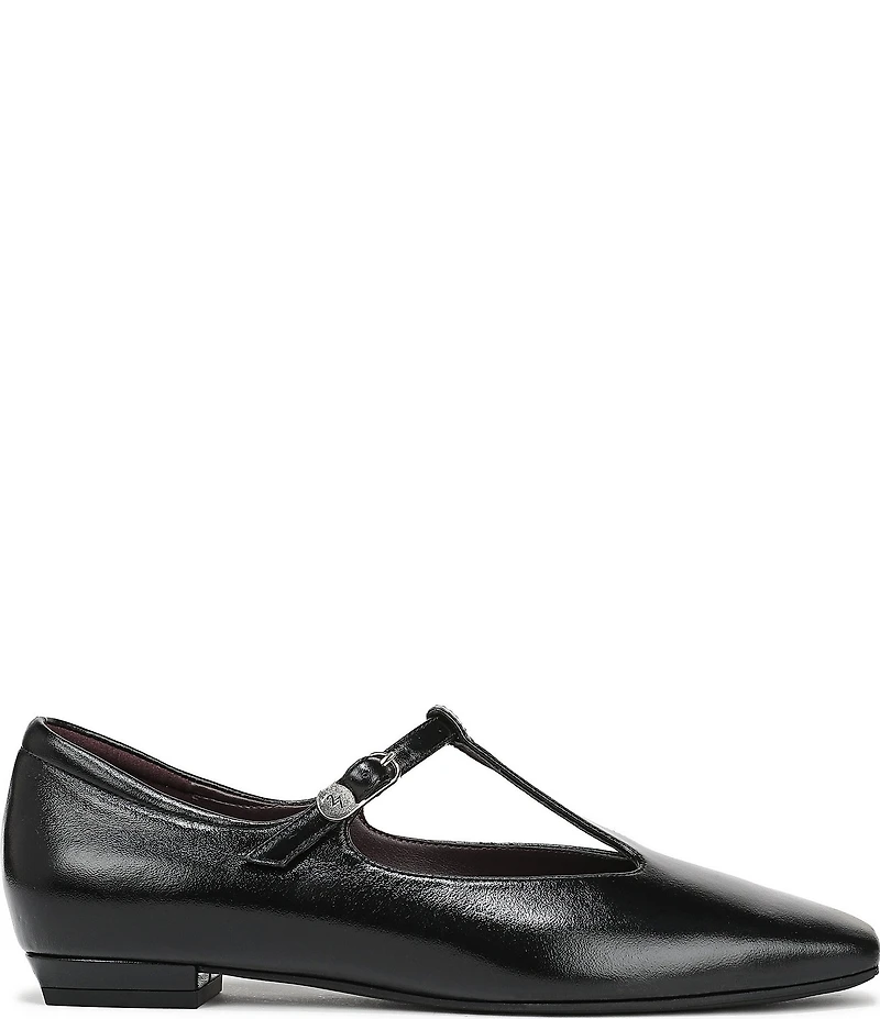Naturalizer Bella Leather Square Toe T-Strap Mary Jane Flats
