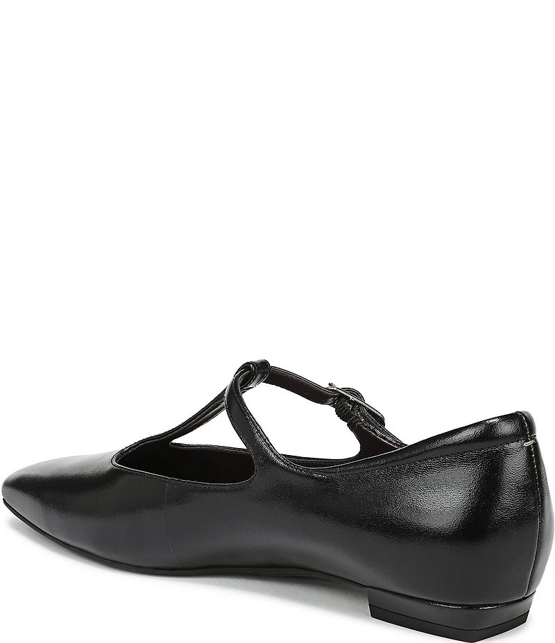 Naturalizer Bella Leather Square Toe T-Strap Mary Jane Flats