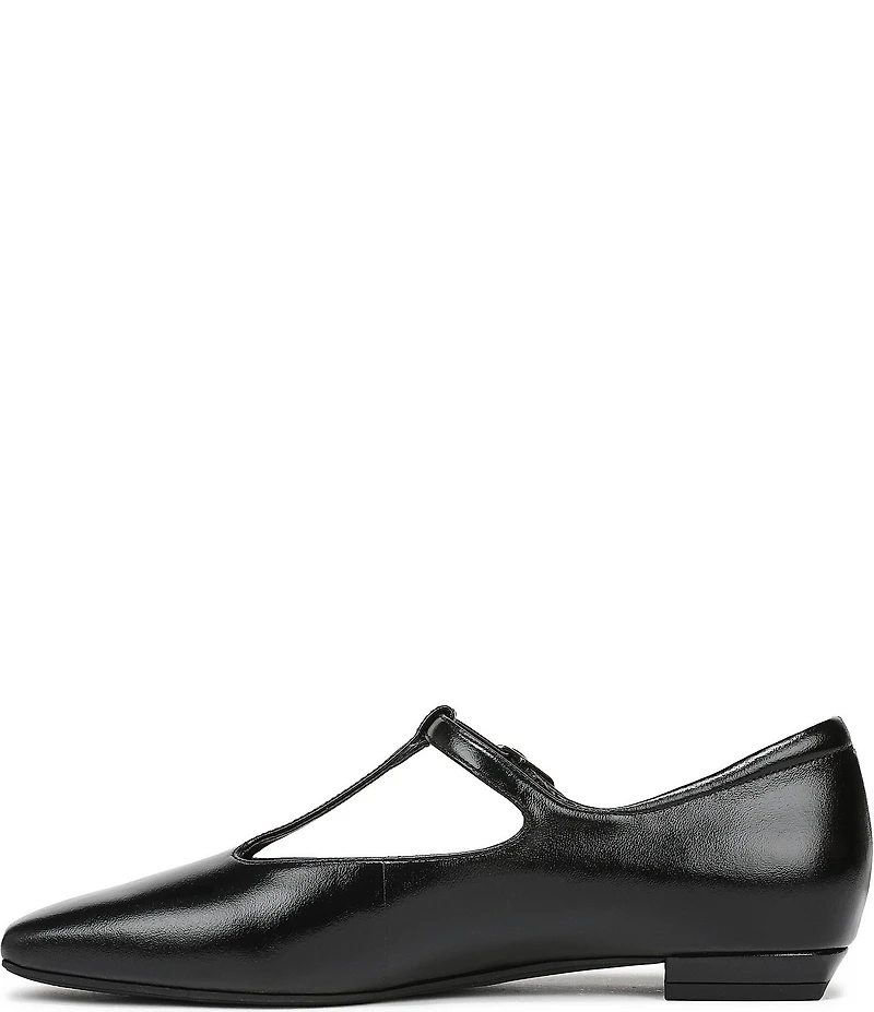 Naturalizer Bella Leather Square Toe T-Strap Mary Jane Flats