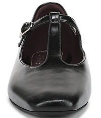 Naturalizer Bella Leather Square Toe T-Strap Mary Jane Flats