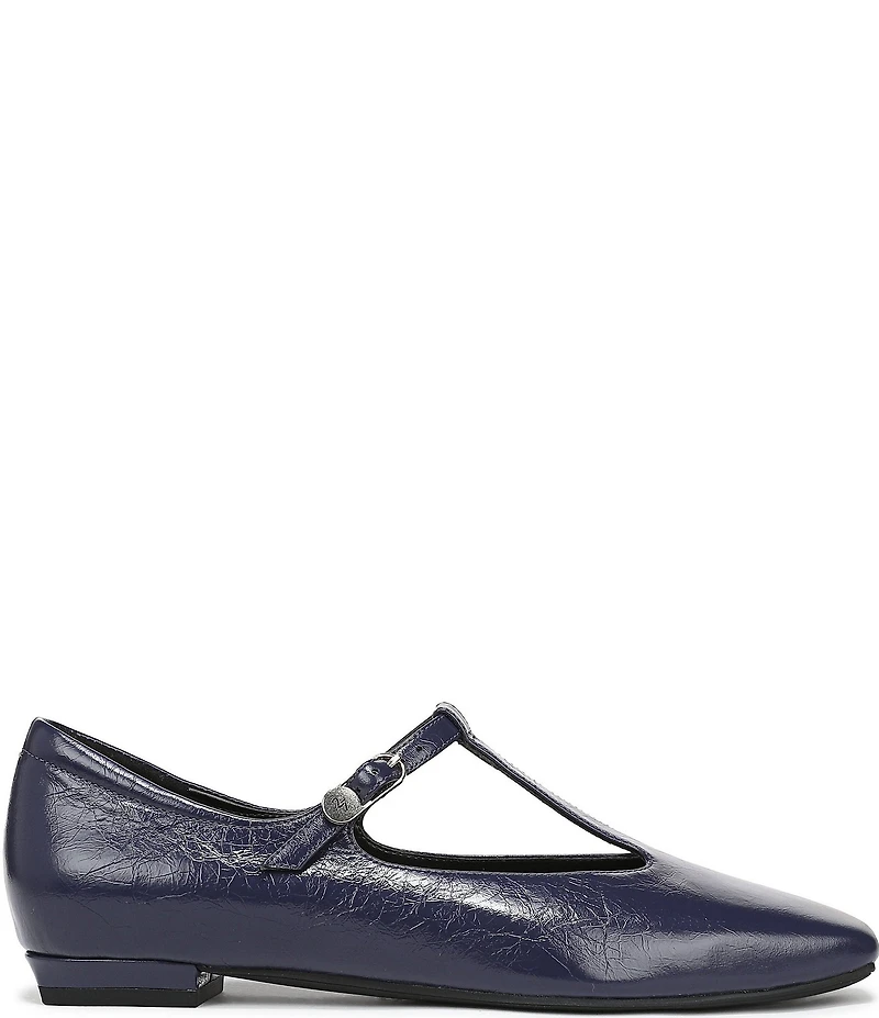 Naturalizer Bella Leather Square Toe T-Strap Mary Jane Flats