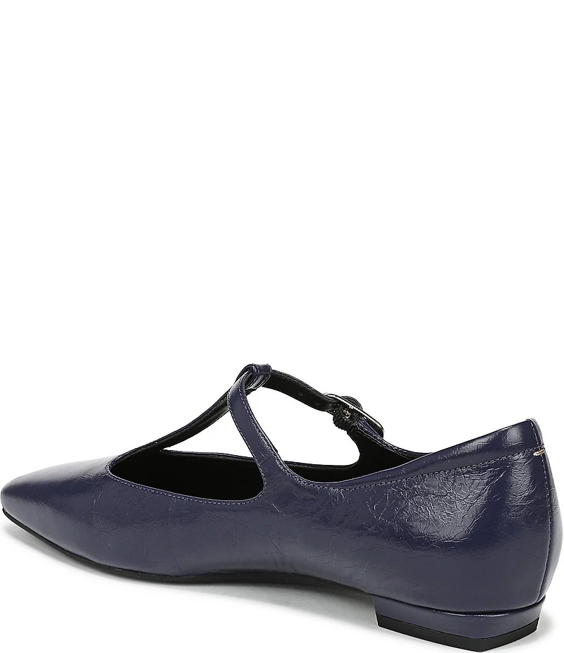 Naturalizer Bella Leather Square Toe T-Strap Mary Jane Flats