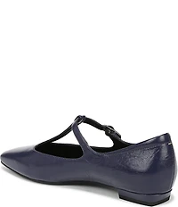 Naturalizer Bella Leather Square Toe T-Strap Mary Jane Flats