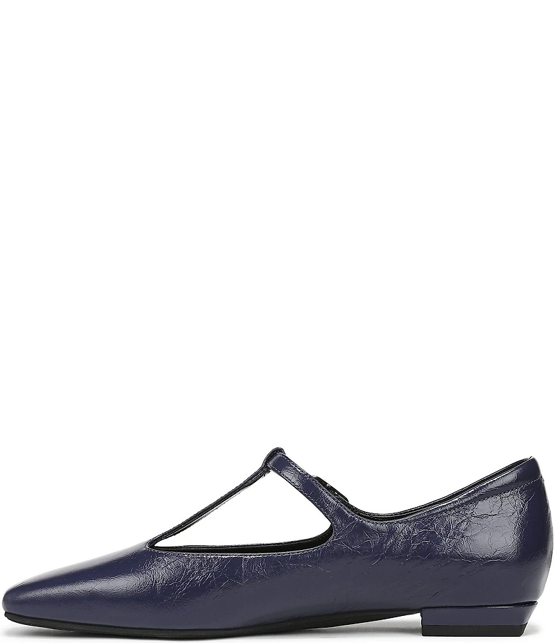 Naturalizer Bella Leather Square Toe T-Strap Mary Jane Flats