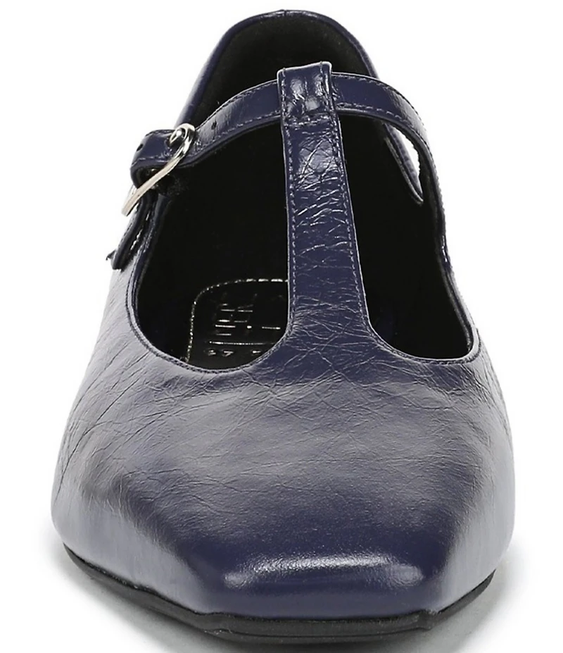 Naturalizer Bella Leather Square Toe T-Strap Mary Jane Flats