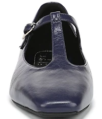 Naturalizer Bella Leather Square Toe T-Strap Mary Jane Flats