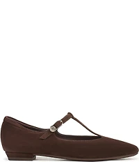 Naturalizer Bella Suede Square Toe T-Strap Mary Jane Flats