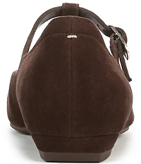 Naturalizer Bella Suede Square Toe T-Strap Mary Jane Flats