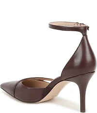Naturalizer Bliss Leather Pointed Toe Ankle Strap Dress Pumps