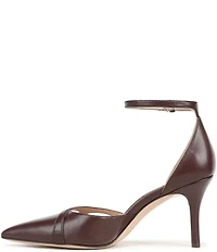 Naturalizer Bliss Leather Pointed Toe Ankle Strap Dress Pumps