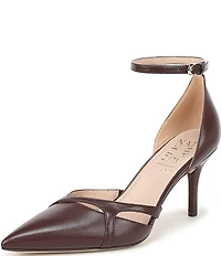 Naturalizer Bliss Leather Pointed Toe Ankle Strap Dress Pumps