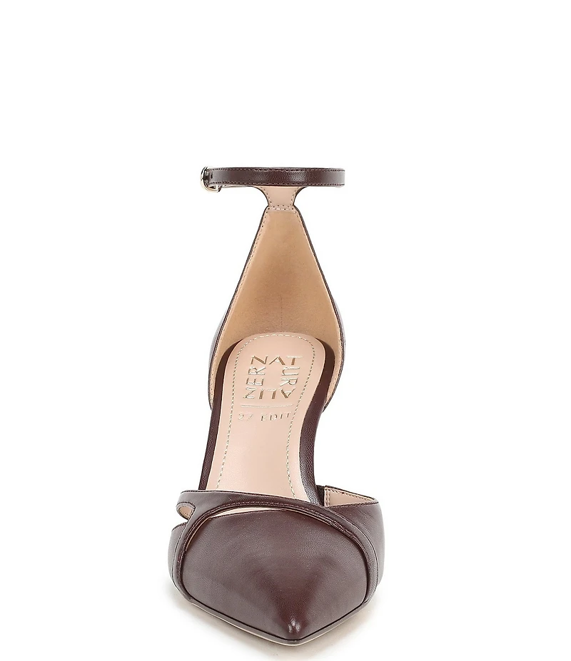 Naturalizer Bliss Leather Pointed Toe Ankle Strap Dress Pumps