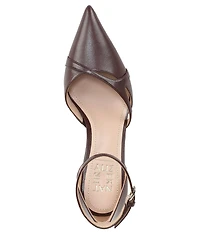 Naturalizer Bliss Leather Pointed Toe Ankle Strap Dress Pumps
