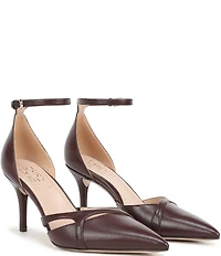 Naturalizer Bliss Leather Pointed Toe Ankle Strap Dress Pumps