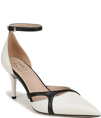 Naturalizer Bliss Leather Pointed Toe Ankle Strap Dress Pumps