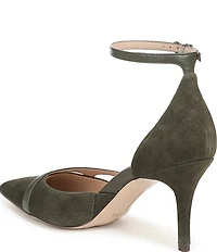 Naturalizer Bliss Suede Pointed Toe Ankle Strap Dress Pumps