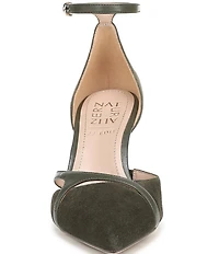 Naturalizer Bliss Suede Pointed Toe Ankle Strap Dress Pumps