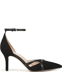 Naturalizer Bliss Suede Pointed Toe Ankle Strap Dress Pumps