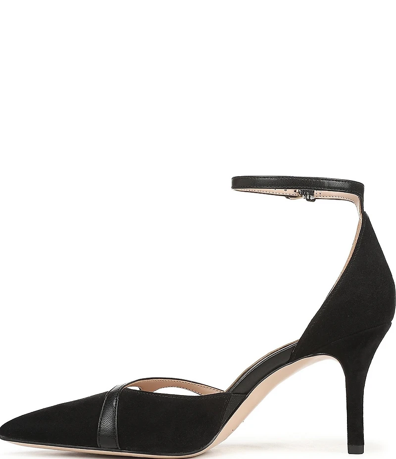 Naturalizer Bliss Suede Pointed Toe Ankle Strap Dress Pumps