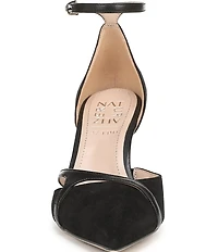 Naturalizer Bliss Suede Pointed Toe Ankle Strap Dress Pumps