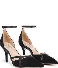 Naturalizer Bliss Suede Pointed Toe Ankle Strap Dress Pumps