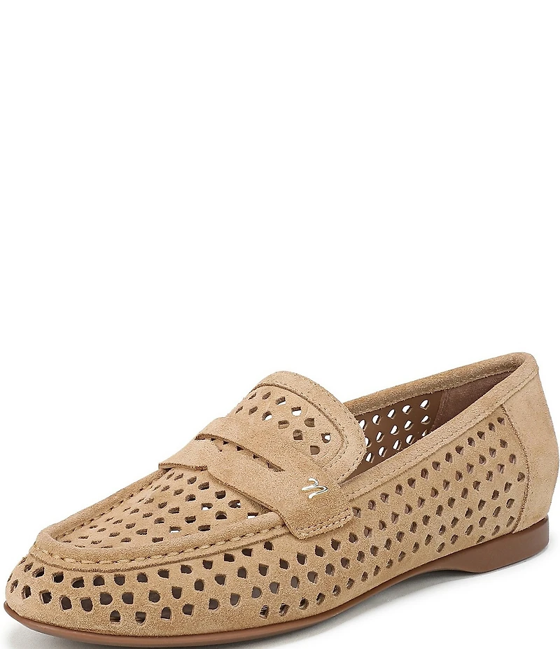 Naturalizer Bloom Perforated Suede Penny Loafers