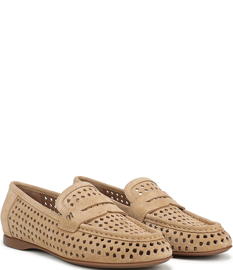 Naturalizer Bloom Perforated Suede Penny Loafers