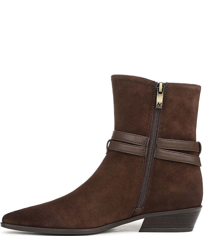 Naturalizer Boden Suede Double Strap Snip Toe Ankle Booties