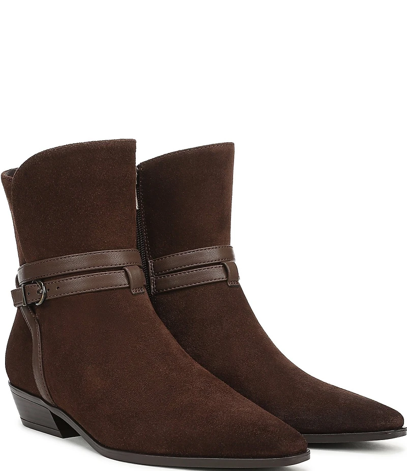 Naturalizer Boden Suede Double Strap Snip Toe Ankle Booties