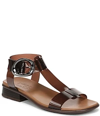 Naturalizer Brandy Big Buckle Hardware T-Strap Ankle Wrap Sandals