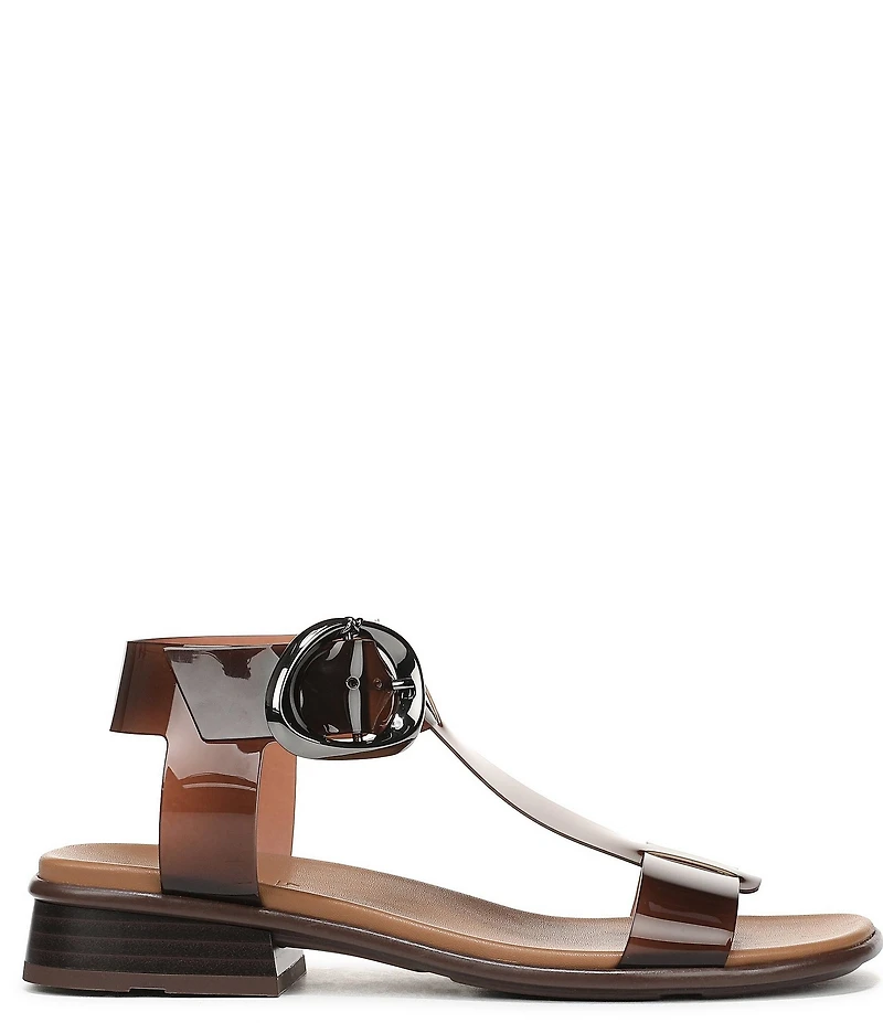 Naturalizer Brandy Big Buckle Hardware T-Strap Ankle Wrap Sandals