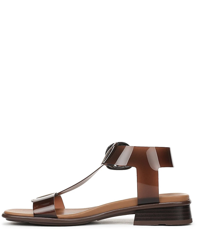Naturalizer Brandy Big Buckle Hardware T-Strap Ankle Wrap Sandals