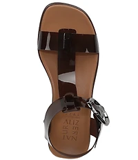 Naturalizer Brandy Big Buckle Hardware T-Strap Ankle Wrap Sandals