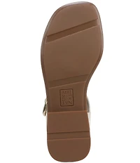 Naturalizer Brandy Leather Big Buckle Hardware T-Strap Ankle Wrap Sandals