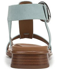 Naturalizer Brandy Suede Big Buckle Hardware T-Strap Ankle Wrap Sandals