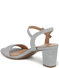 Naturalizer Bristol Metallic Fabric Ankle Strap Block Heel Dress Sandals