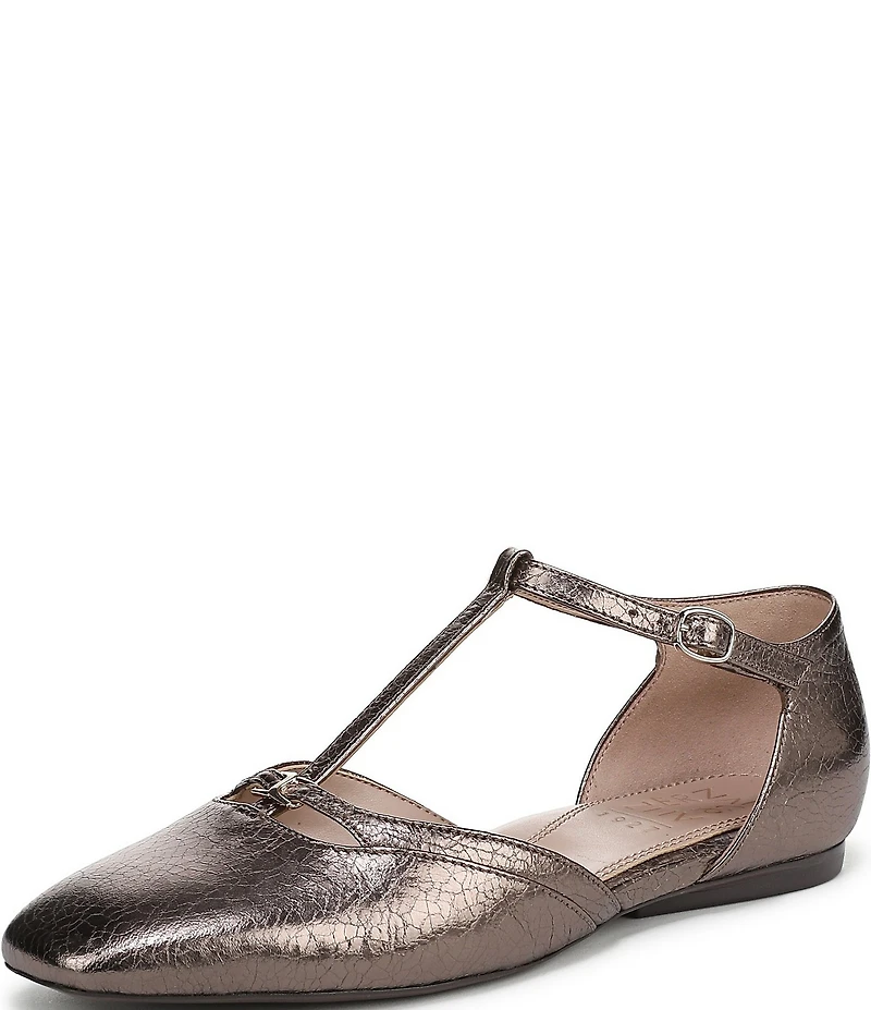 Naturalizer Caresse Leather Mary Jane T-Strap Flats