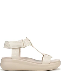 Naturalizer Cersei Croco Embossed Platform Wedge Sandals